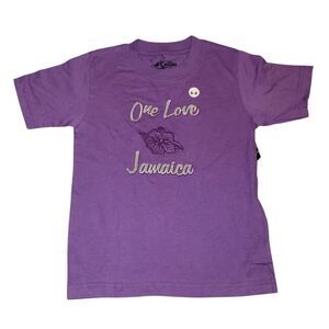 Kids Purple T-Shirt with 'One Love Jamaica' Design